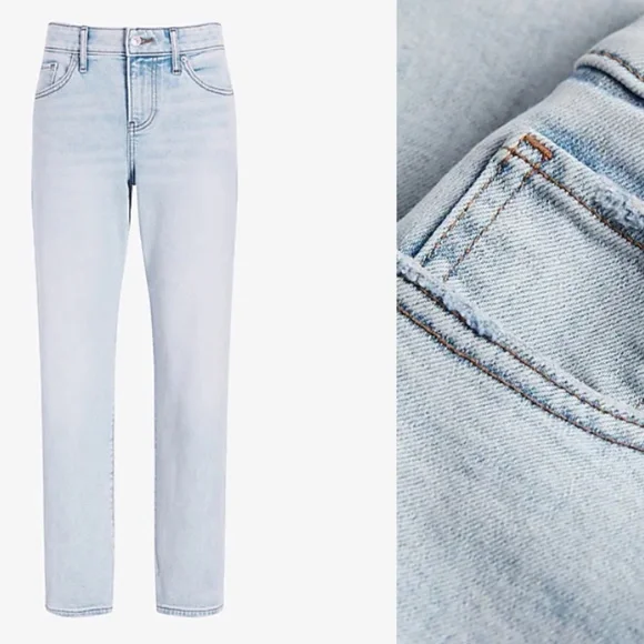 Express Mid Rise Blue Tinted Boyfriend Jeans Brand New With Tag 🏷 - Picture 9 of 16